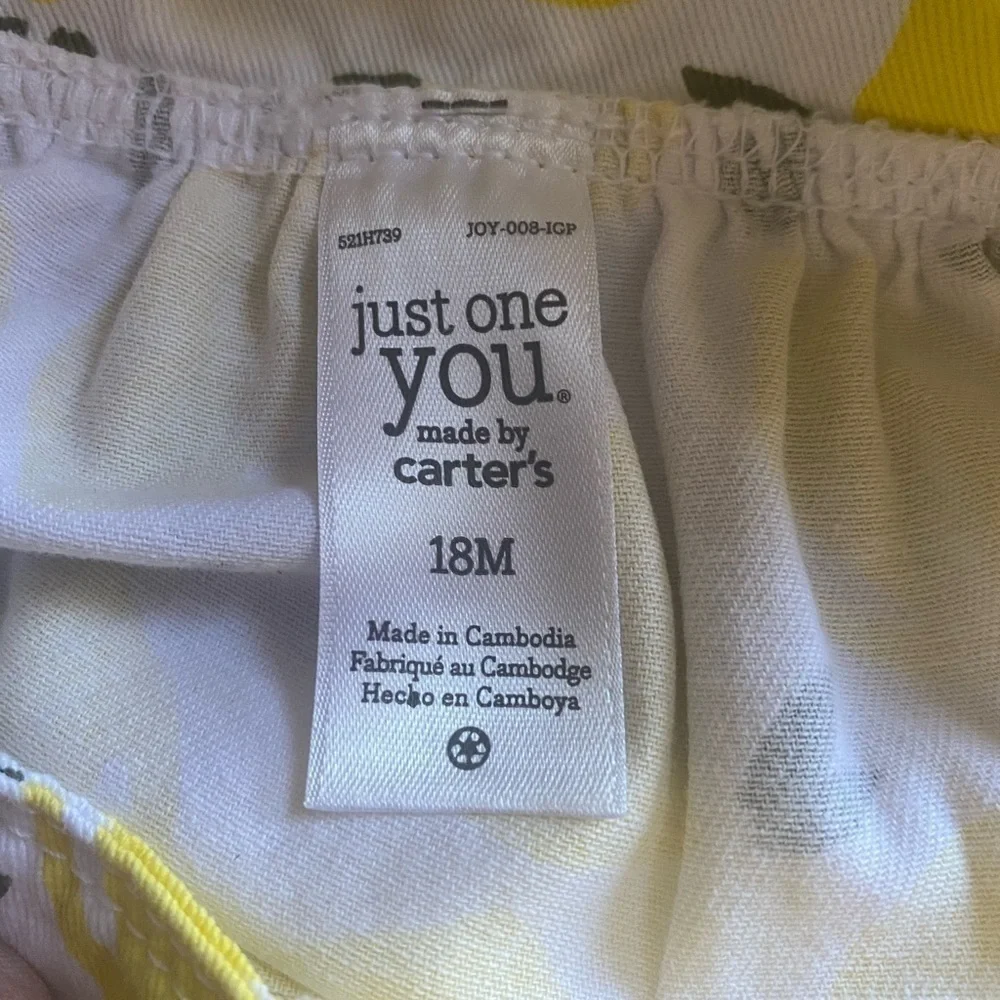 CARTERS JUST ONE YOU overall skirt with a lemon print, 18 months